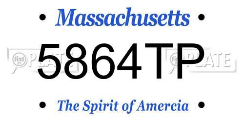 5864TP Massachusetts License Plate