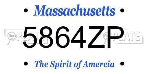 5864ZP Massachusetts License Plate