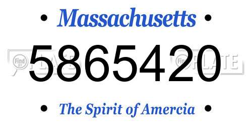5865420 Massachusetts License Plate