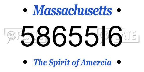 58655I6 Massachusetts License Plate