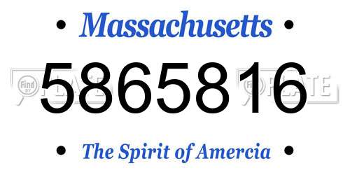5865816 Massachusetts License Plate