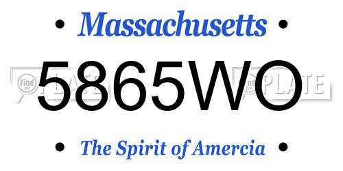 5865WO Massachusetts License Plate