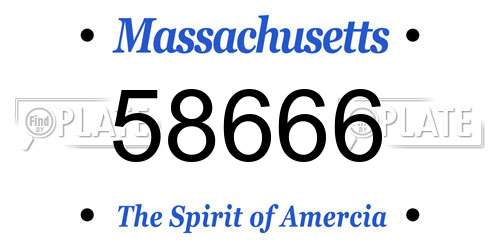 58666 Massachusetts License Plate