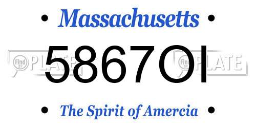 5867OI Massachusetts License Plate
