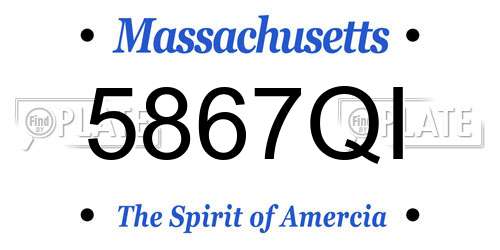 5867QI Massachusetts License Plate