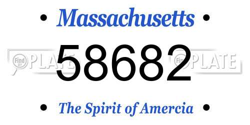 58682 Massachusetts License Plate
