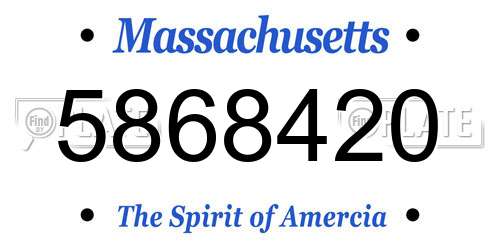 5868420 Massachusetts License Plate
