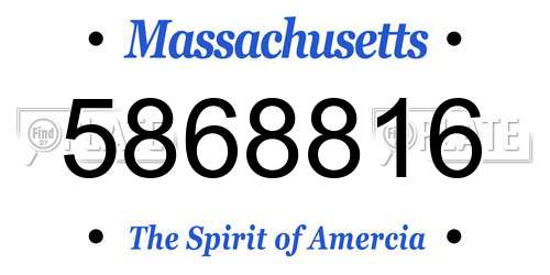 5868816 Massachusetts License Plate