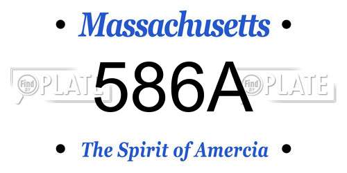586A Massachusetts License Plate