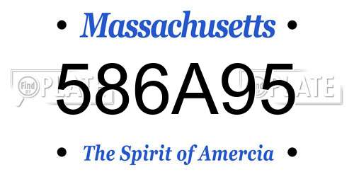 586A95 Massachusetts License Plate