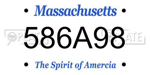 586A98 Massachusetts License Plate