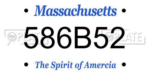 586B52 Massachusetts License Plate