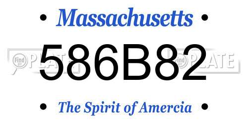 586B82 Massachusetts License Plate