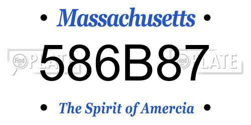 586B87 Massachusetts License Plate