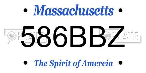 586BBZ Massachusetts License Plate