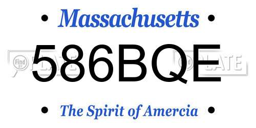 586BQE Massachusetts License Plate