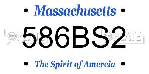 586BS2 Massachusetts License Plate