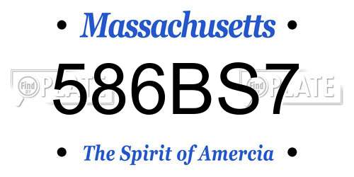 586BS7 Massachusetts License Plate
