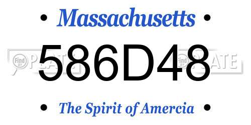 586D48 Massachusetts License Plate