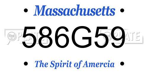 586G59 Massachusetts License Plate
