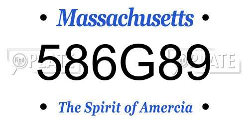 586G89 Massachusetts License Plate