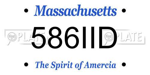 586IID Massachusetts License Plate