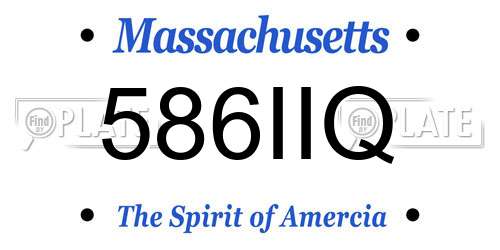 586IIQ Massachusetts License Plate