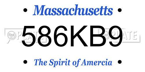 586KB9 Massachusetts License Plate