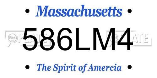 586LM4 Massachusetts License Plate