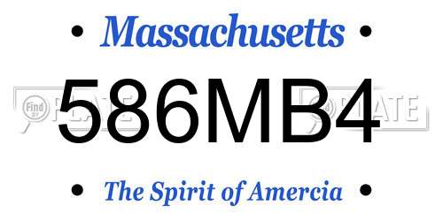 586MB4 Massachusetts License Plate