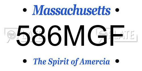 586MGF Massachusetts License Plate