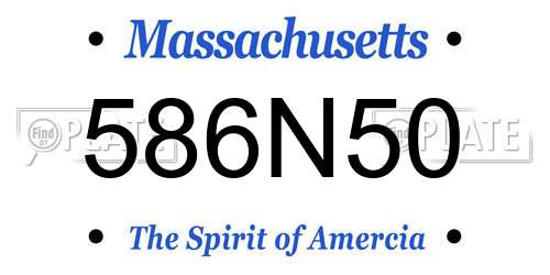 586N50 Massachusetts License Plate