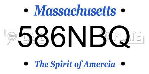 586NBQ Massachusetts License Plate