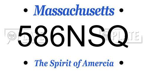 586NSQ Massachusetts License Plate