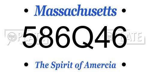 586Q46 Massachusetts License Plate