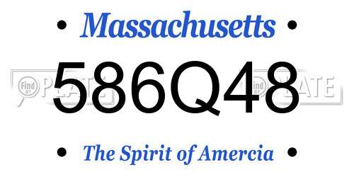 586Q48 Massachusetts License Plate