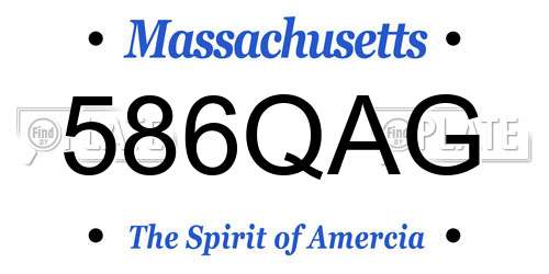 586QAG Massachusetts License Plate