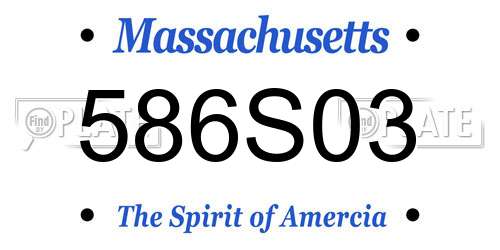 586S03 Massachusetts License Plate