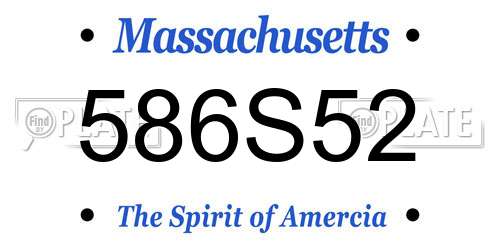 586S52 Massachusetts License Plate