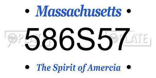 586S57 Massachusetts License Plate