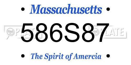 586S87 Massachusetts License Plate