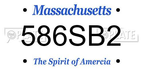 586SB2 Massachusetts License Plate