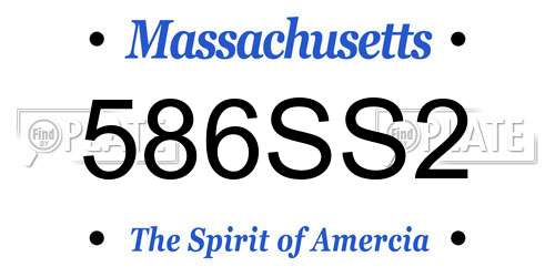 586SS2 Massachusetts License Plate