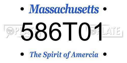 586T01 Massachusetts License Plate