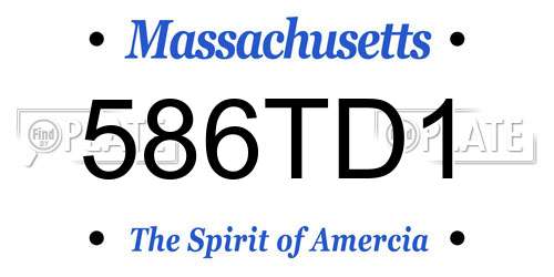 586TD1 Massachusetts License Plate