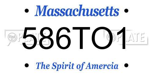 586TO1 Massachusetts License Plate
