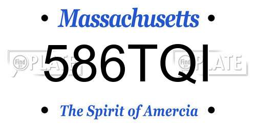 586TQI Massachusetts License Plate
