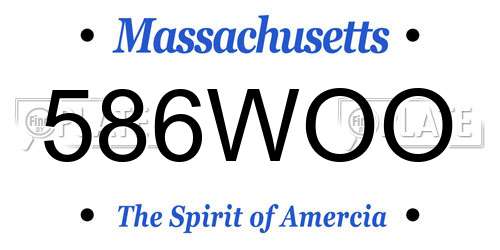 586WOO Massachusetts License Plate