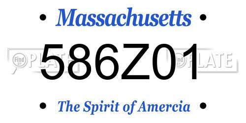 586Z01 Massachusetts License Plate