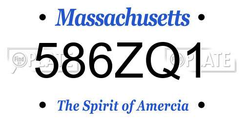 586ZQ1 Massachusetts License Plate